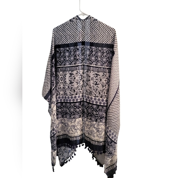 Sonoma Women's Bohemian Blue & White Kimono, NWT - Picture 2 of 4